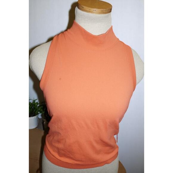 Athleta Momentum Mock Neck Tank – Soft Persimmon – Size Small – Nylon Sample - Picture 2 of 6